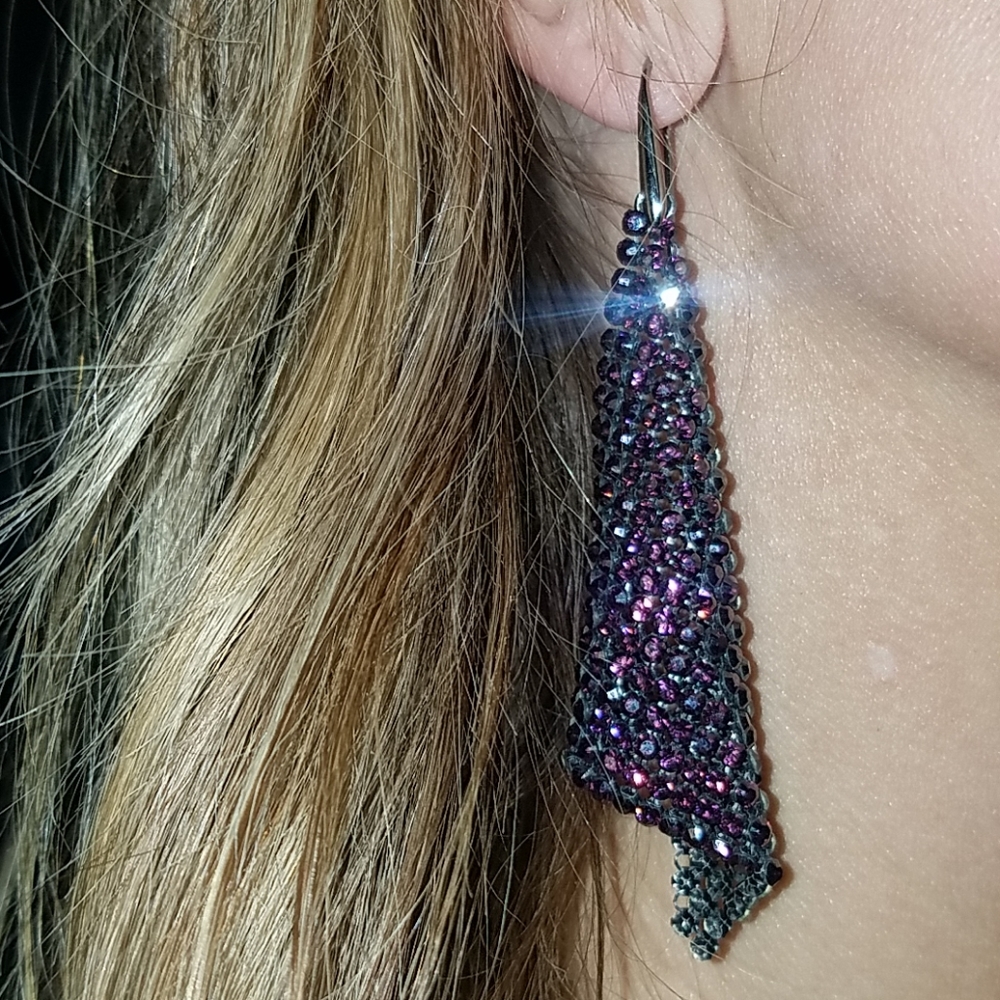 Swarovski Purple dangle earring